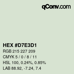 Color code: HEX #D7E3D1 | qconv.com
