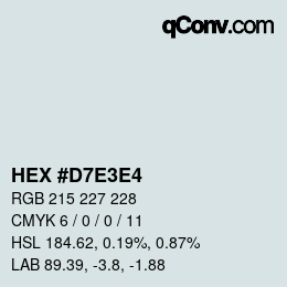 カラーコード: HEX #D7E3E4 | qconv.com