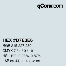 Color code: HEX #D7E3E6 | qconv.com