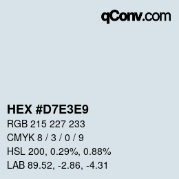 カラーコード: HEX #D7E3E9 | qconv.com