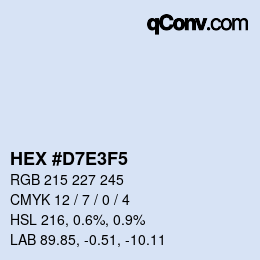颜色代码: HEX #D7E3F5 | qconv.com