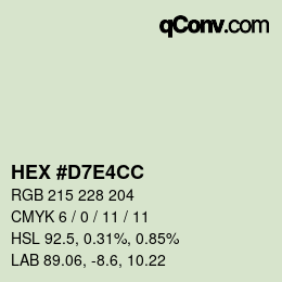 Farbcode: HEX #D7E4CC | qconv.com
