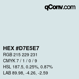 Código de color: HEX #D7E5E7 | qconv.com