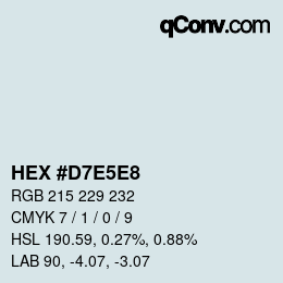 カラーコード: HEX #D7E5E8 | qconv.com