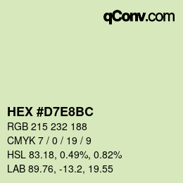 Farbcode: HEX #D7E8BC | qconv.com