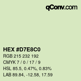 Color code: HEX #D7E8C0 | qconv.com