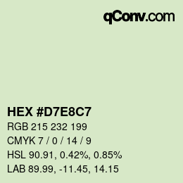 Color code: HEX #D7E8C7 | qconv.com