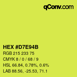 Color code: HEX #D7E94B | qconv.com