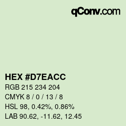 Color code: HEX #D7EACC | qconv.com