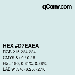 Código de color: HEX #D7EAEA | qconv.com