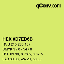 カラーコード: HEX #D7EB6B | qconv.com
