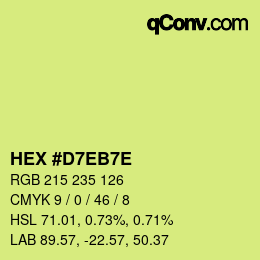 Color code: HEX #D7EB7E | qconv.com
