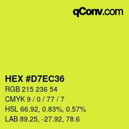 Color code: HEX #D7EC36 | qconv.com