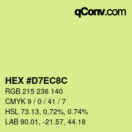 Color code: HEX #D7EC8C | qconv.com