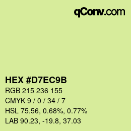 Farbcode: HEX #D7EC9B | qconv.com