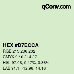 Color code: HEX #D7ECCA | qconv.com