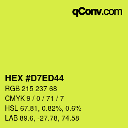 Color code: HEX #D7ED44 | qconv.com