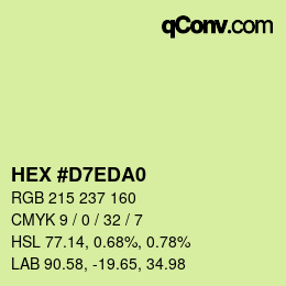 カラーコード: HEX #D7EDA0 | qconv.com
