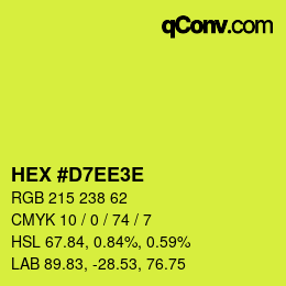Color code: HEX #D7EE3E | qconv.com