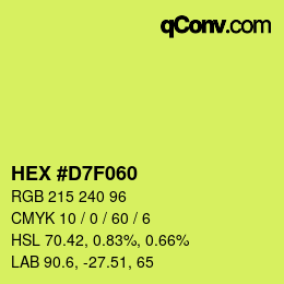 カラーコード: HEX #D7F060 | qconv.com
