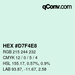 Color code: HEX #D7F4E8 | qconv.com