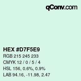 Color code: HEX #D7F5E9 | qconv.com