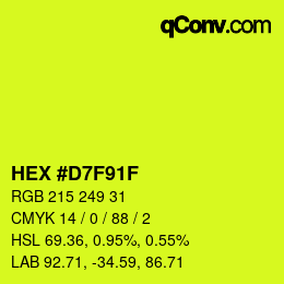 Color code: HEX #D7F91F | qconv.com