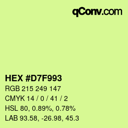 Color code: HEX #D7F993 | qconv.com