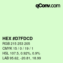 Color code: HEX #D7FDCD | qconv.com