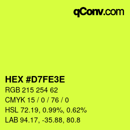 Color code: HEX #D7FE3E | qconv.com