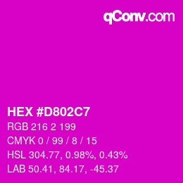 Color code: HEX #D802C7 | qconv.com