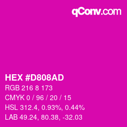 カラーコード: HEX #D808AD | qconv.com