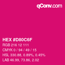 Color code: HEX #D80C6F | qconv.com