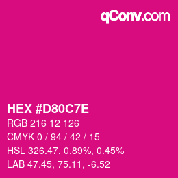 Color code: HEX #D80C7E | qconv.com