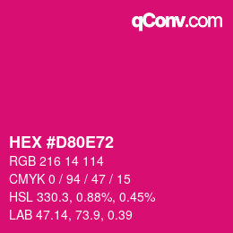 Color code: HEX #D80E72 | qconv.com