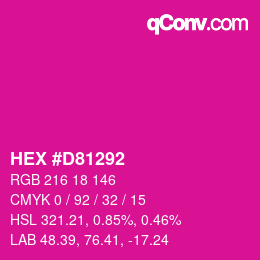 颜色代码: HEX #D81292 | qconv.com