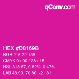 Color code: HEX #D8169B | qconv.com