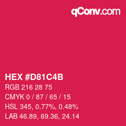 Color code: HEX #D81C4B | qconv.com