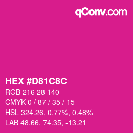 Color code: HEX #D81C8C | qconv.com