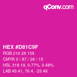 Color code: HEX #D81C9F | qconv.com