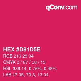 Farbcode: HEX #D81D5E | qconv.com