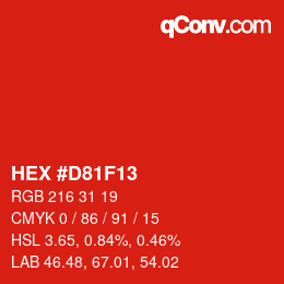 Color code: HEX #D81F13 | qconv.com