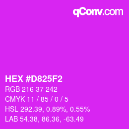 カラーコード: HEX #D825F2 | qconv.com