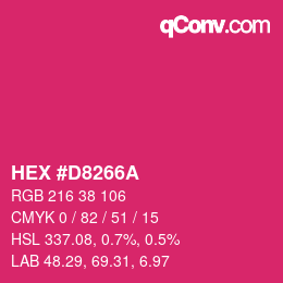Color code: HEX #D8266A | qconv.com
