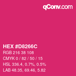 Color code: HEX #D8266C | qconv.com