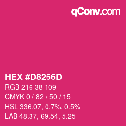 カラーコード: HEX #D8266D | qconv.com