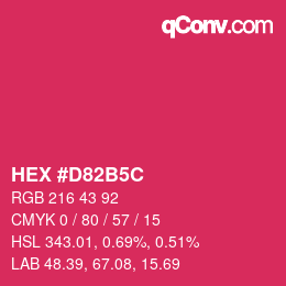 Color code: HEX #D82B5C | qconv.com