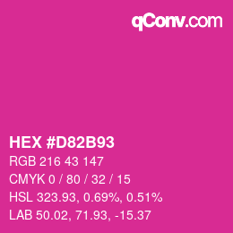 Farbcode: HEX #D82B93 | qconv.com