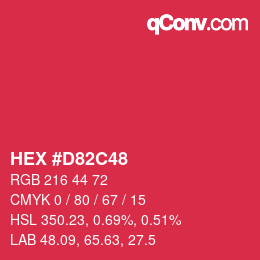 Color code: HEX #D82C48 | qconv.com