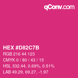 Color code: HEX #D82C7B | qconv.com
